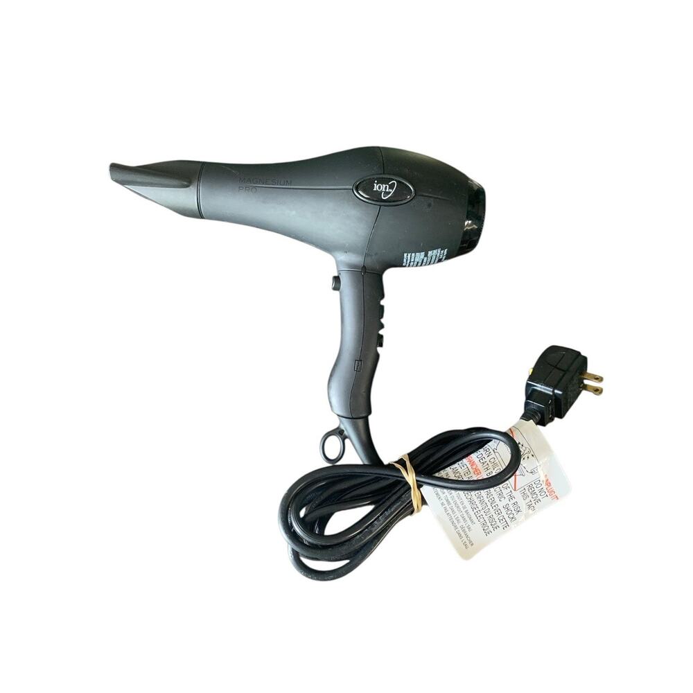 Ion Magnesium Black Pro Hair Dryer 1800W 3 Heat/2 Speed, Cool Button 9Ft Cord